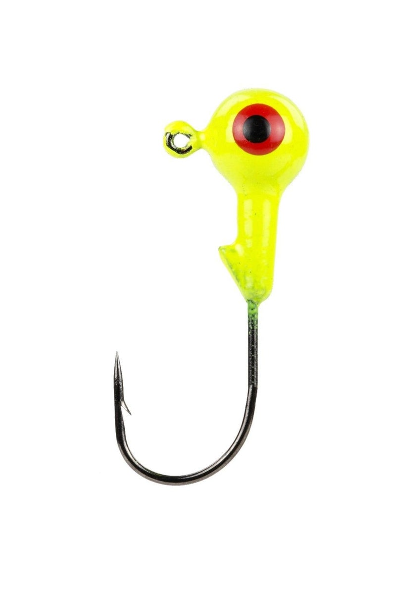 Strike King Lures Mr. Crappie Jig Head with Lazer Sharp Eagle Claw Hook, Freshwater 1/32 Oz, #2 Hook, Chartreuse, Package of 8